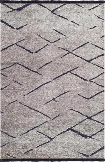 Tepih modern, ngjyrë gri e çelët, me vetë-franxha, FH7674.02, 160x230 cm