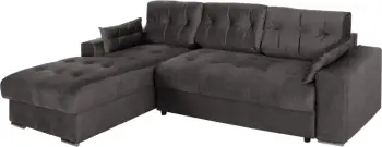 Divan qoshe (majtas) me shtrat dhe hapësirë ruajtjeje CLANCY FH3281.02L, pëlhurë antracit, 308x181x92H cm