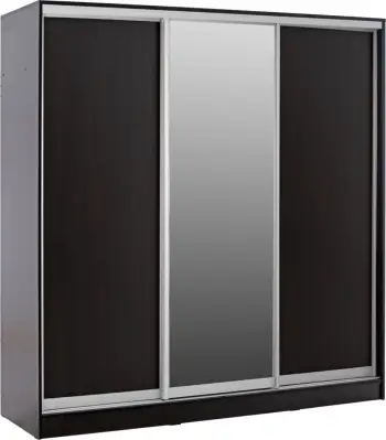 Dollap me dyer rrëshqitëse me pasqyrë, wenge, FH2435.02, 200x60x210 cm