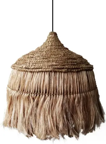 Llambë varëse tavani me kapak prej fibrash abaka, ngjyrë natyrale, Φ52x32-120Hcm, FH7777