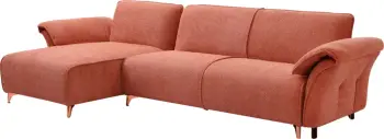 Divan qoshe i kthyeshëm MAILO FH6071.04, pëlhurë portokalli, këmbë metalike, 300x150x80H cm