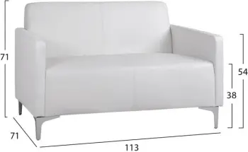 Set 2 pjesë divan 3 & 2 vendesh Nellie FH11274.02 ngjyrë bardhë