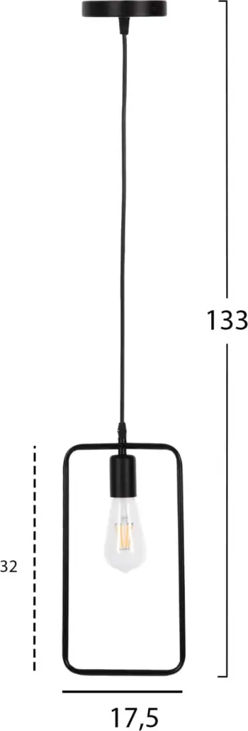 Llambë e varur tavani drejtkëndësh (HM4097), zezë