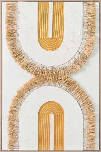 Pikturë muri 3D FH4537.01 me kornizë PS ngjyrë bezhë-kanavacë e bardhë-dorëpunuar 80x3.5x120 cm