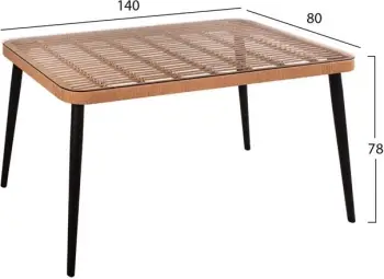 Set kopshti tavolinë & karrige Allegra Wicker FH10508, 5 pjesë, bezhë/e zezë