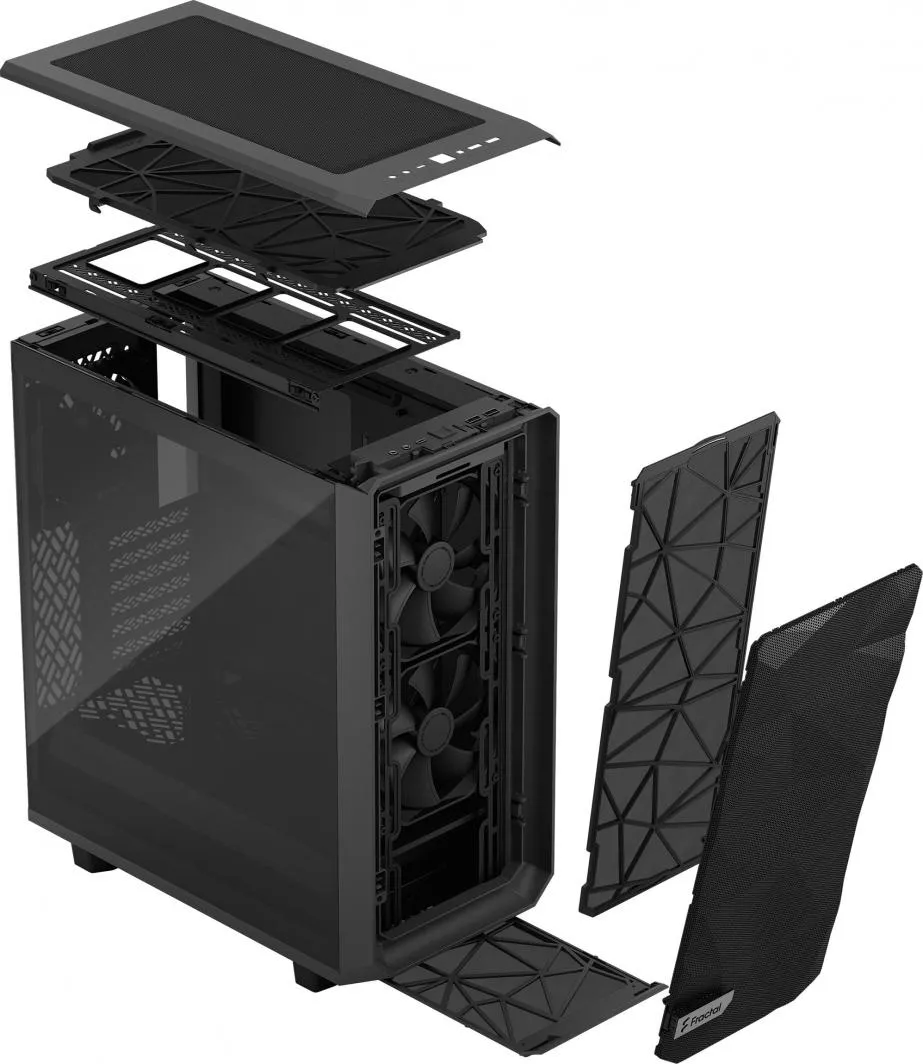 Kasë Fractal Design Meshify 2 Compact TG Light Tint, e hirtë, Midi Tower - 17