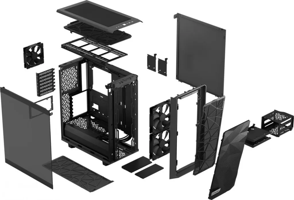 Kasë Fractal Design Meshify 2 Compact TG Light Tint, e hirtë, Midi Tower - 18