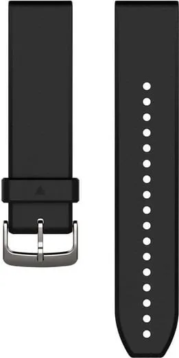 Rrip silikon për smartwatch Garmin QuickFit 22mm, zi/argjend - 1
