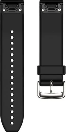 Rrip silikon për smartwatch Garmin QuickFit 22mm, zi/argjend - 2
