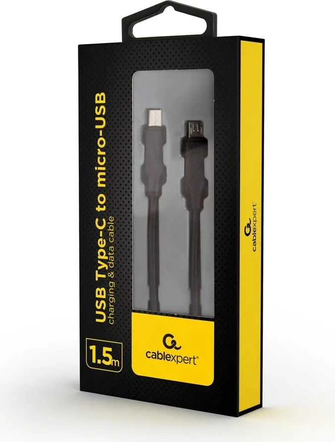 Kabllo Gembird, USB C / Micro-USB B, 1.5 m, e zezë - 2