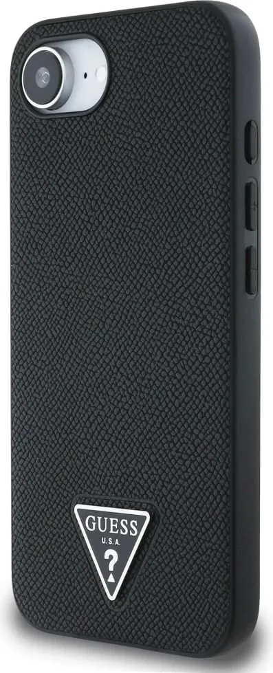 Mbështjellës Guess Grained Triangle MagSafe për iPhone 16e, i zi - 2