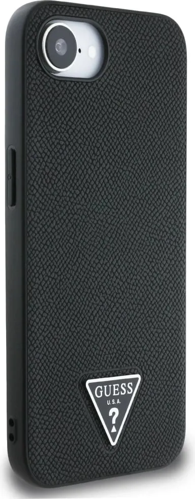 Mbështjellës Guess Grained Triangle MagSafe për iPhone 16e, i zi - 4