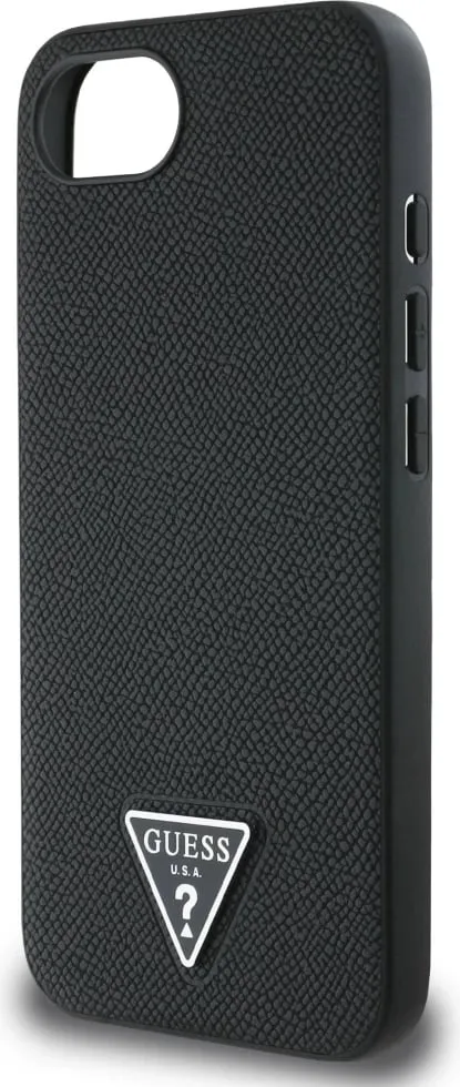 Mbështjellës Guess Grained Triangle MagSafe për iPhone 16e, i zi - 6