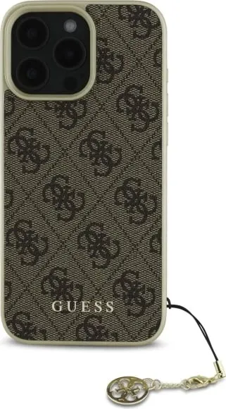 Mbështjellës Guess 4G Charms Collection për iPhone 16 Pro, kafe - 2