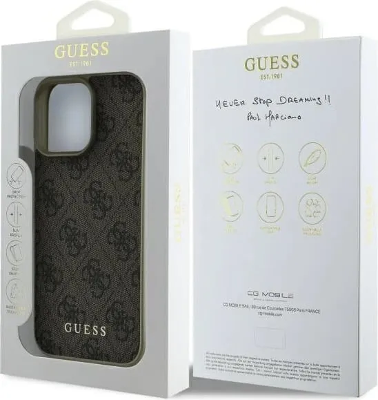 Mbështjellës Guess 4G Charms Collection për iPhone 16 Pro, kafe - 3