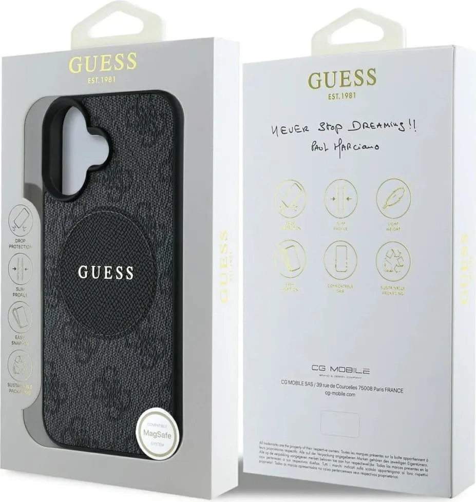 Mbështjellës Guess 4G Circle Classic Logo MagSafe për iPhone 16, i zi - 8