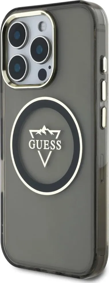 Mbështjellës Guess IML Metal Mountain Logo MagSafe për iPhone 16 Pro Max, zi - 2
