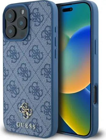 Mbështjellës Guess HC PU 4G Small 4G and Classic MagSafe për iPhone 16 Pro, Blu