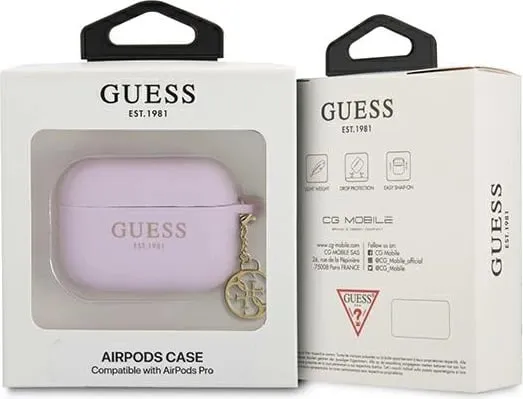 Mbështjellës Guess Charm 4G për AirPods Pro, Violet - 3
