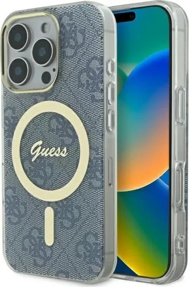 Mbështjellës Guess IML 4G MagSafe për iPhone 16 Pro Max, Blu - 1