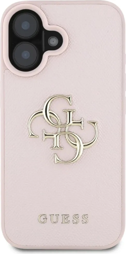Mbështjellës Guess Grained Big 4G Logo Small Classic Logo për iPhone 16, Rozë - 3