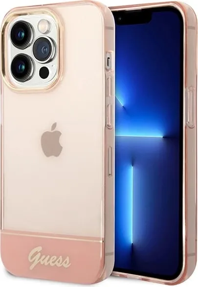 Mbështjellës Guess Translucent për iPhone 14 Pro Max 6.7", Rozë - 1