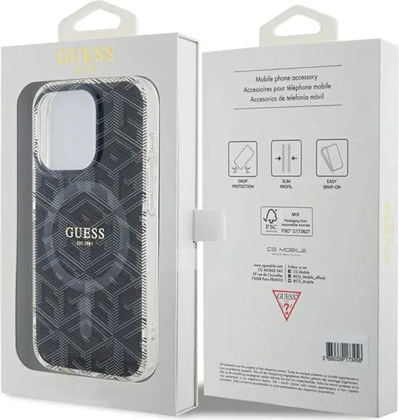 Mbështjellës Guess IML GCube MagSafe për iPhone 15 Pro, i zi - 2