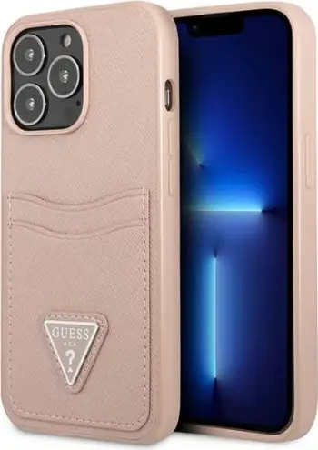 Futrollë telefoni Guess GUHCP13LPSATPP, për iPhone 13 Pro 6.1", hardcase, rozë
