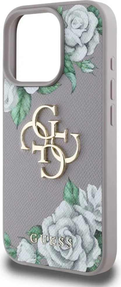 Mbështjellës Guess Grained Roses Big 4G logo për iPhone 16 Pro, vjollcë - 6