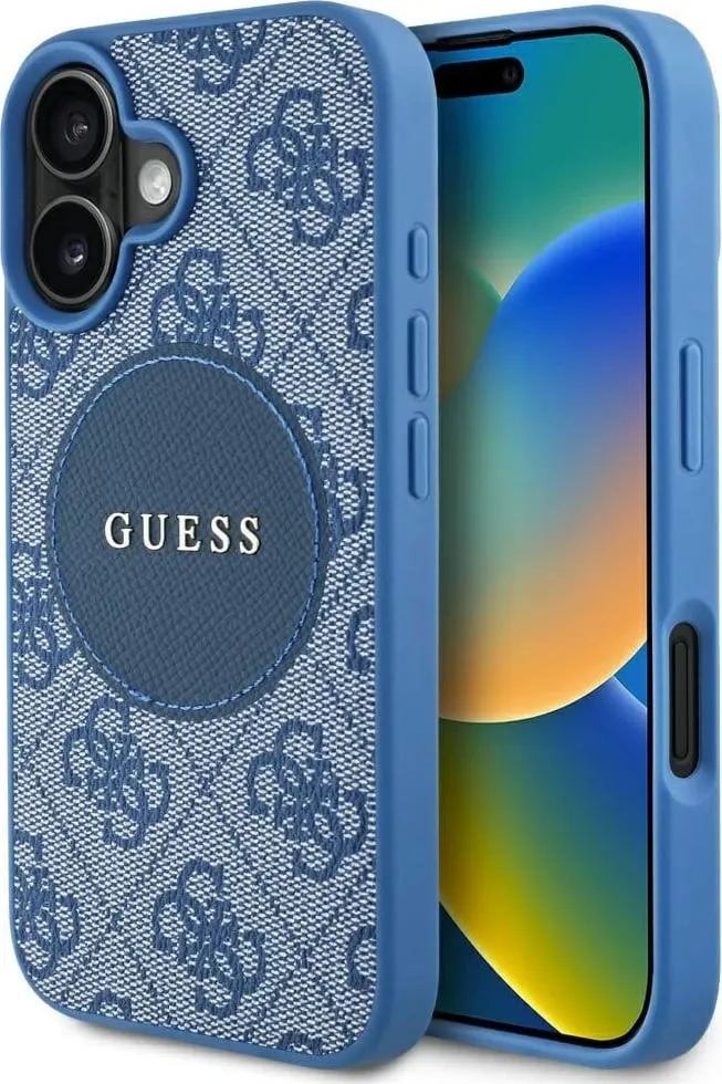 Mbështjellës Guess 4G Circle Classic Logo MagSafe për iPhone 16, Kaltër - 1