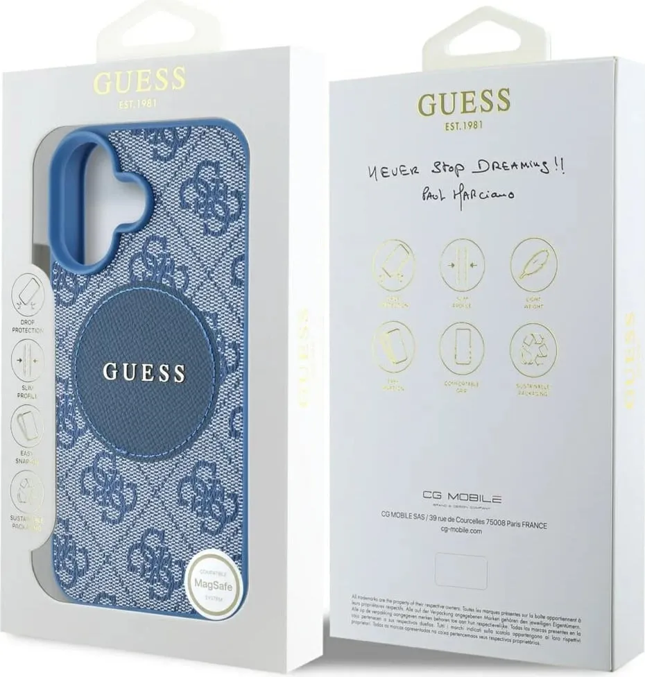 Mbështjellës Guess 4G Circle Classic Logo MagSafe për iPhone 16, Kaltër - 8