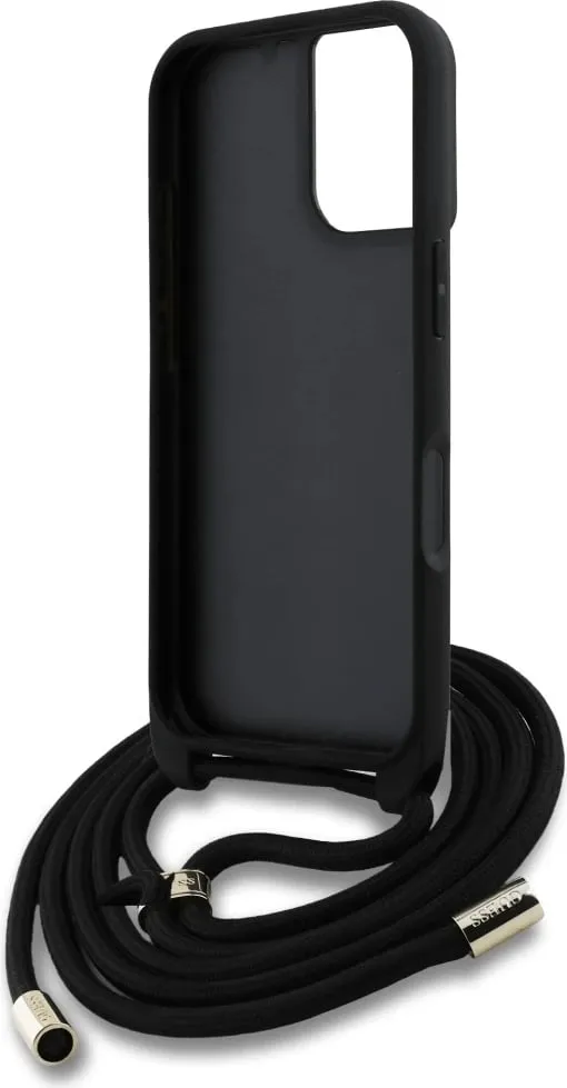 Mbështjellës Guess 4G Big Logo Cord Stap Crossbody për iPhone 16, Kafe - 6