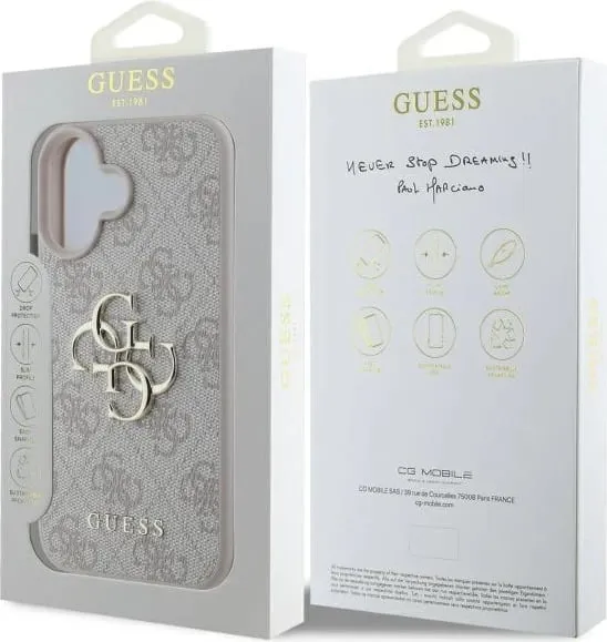 Mbështjellës Guess 4G Big Logo për iPhone 16 Plus, Rozë - 2