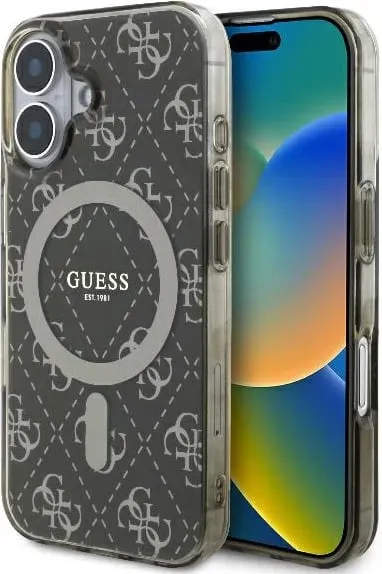 Mbështjellës Guess IML 4G Background MagSafe për iPhone 16, Kafe - 1