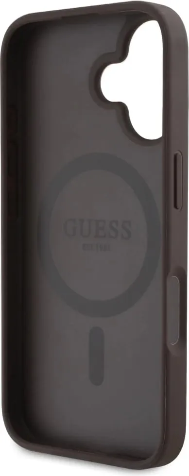 Mbështjellës Guess 4G Circle Classic Logo MagSafe për iPhone 16, Kafe - 7