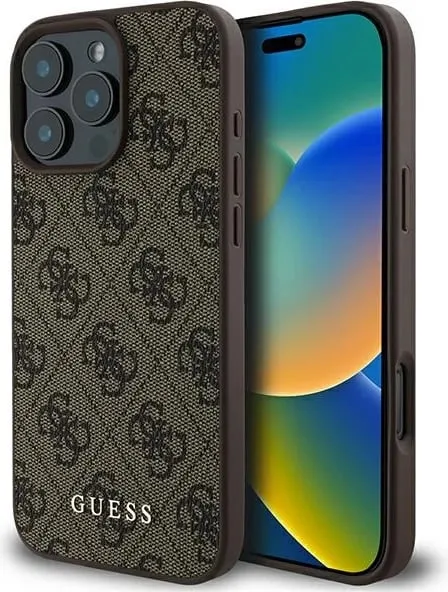 Mbështjellës Guess 4G Classic për iPhone 16 Pro Max, Kafe - 1