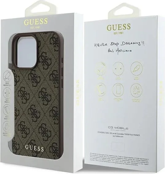 Mbështjellës Guess 4G Classic për iPhone 16 Pro Max, Kafe - 2