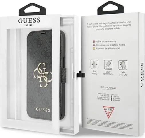 Mbështjellës Guess 4G Big Metal Logo për iPhone 13 Pro Max 6.7", Gri - 4