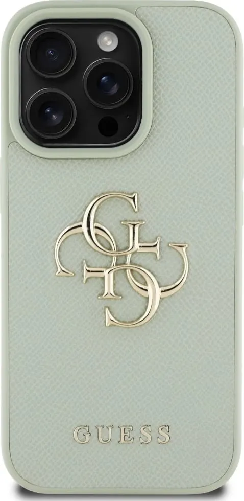 Mbështjellës Guess Grained Big 4G Logo Small Classic Logo për iPhone 16 Pro, Gjelbër - 3