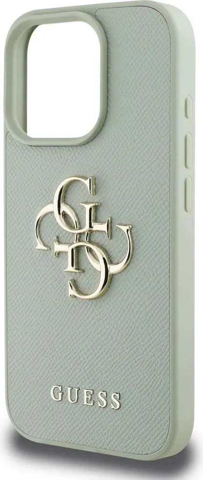 Mbështjellës Guess Grained Big 4G Logo Small Classic Logo për iPhone 16 Pro, Gjelbër - 6