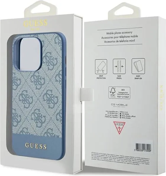 Mbështjellës Guess 4G Stripe për iPhone 15 Pro Max, Blu - 2
