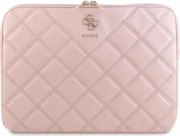 Mbështjellës notebook Guess PU Quilted Sleeve, 13-14", rozë