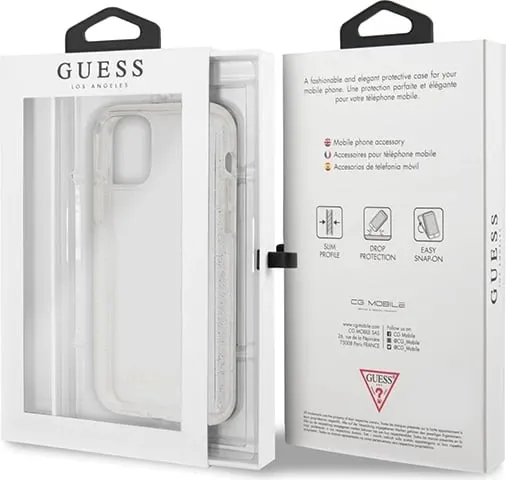 Mbështjellës Guess GUHCN58PCGLSI për iPhone 11 Pro, Glitter, argjend - 2