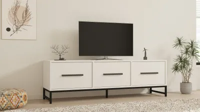 Komodinë për TV Melody, bardhë - 2