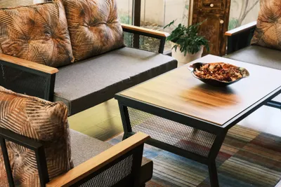 Set Mobiljesh Lounge Kopshti Mers, zezë, druri, gri - 3