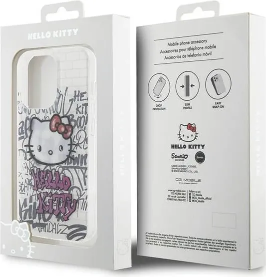 Mbulesë telefoni Hello Kitty HKHCP15LHDGPHT, për iPhone 15 Pro 6.1", hardcase TPU, e bardhë - 3