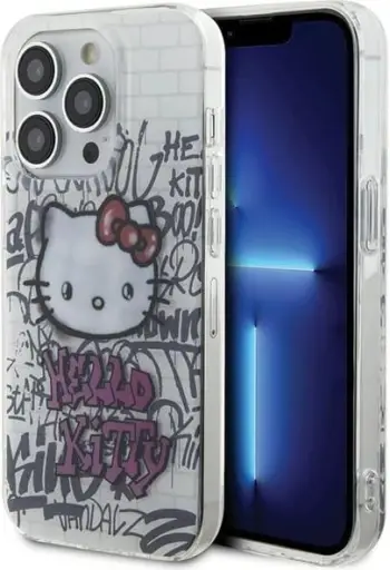 Mbulesë telefoni Hello Kitty HKHCP15LHDGPHT, për iPhone 15 Pro 6.1", hardcase TPU, e bardhë