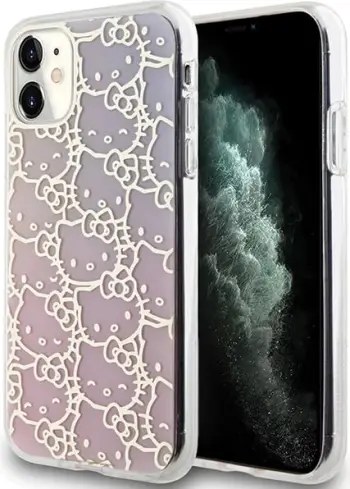 Mbulesë telefoni Hello Kitty IML Gradient Crowded Kitty Head për iPhone 11 XR, TPU, rozë blu
