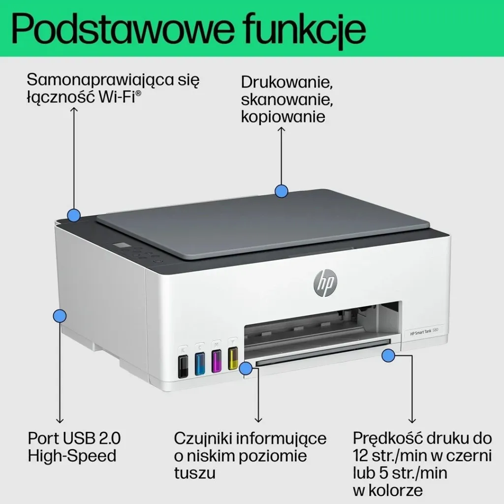 Printer HP Smart Tank 580, All-in-One, Gri - 4