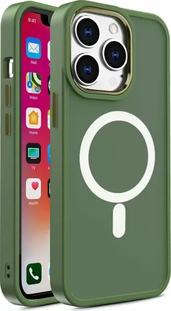 Mbështjellës Hurtel Color Matte Case për iPhone 15 Pro Max, MagSafe, Gjelbër